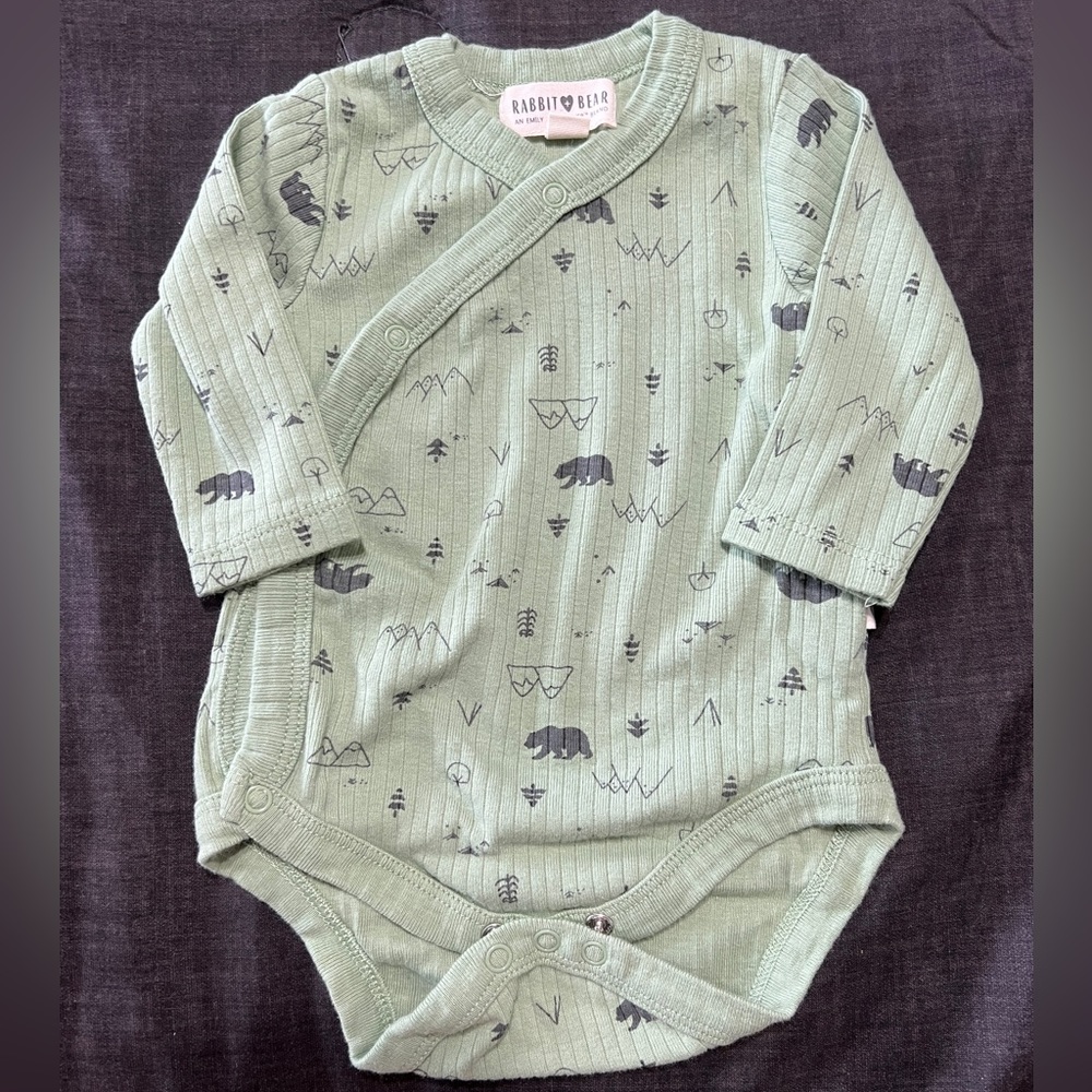 Boutique Rabbit + Bear Long Sleeve Onesie